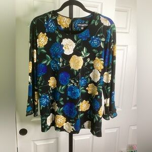 Karl Lagerfeld Bell Sleeve Floral Top, size Medium